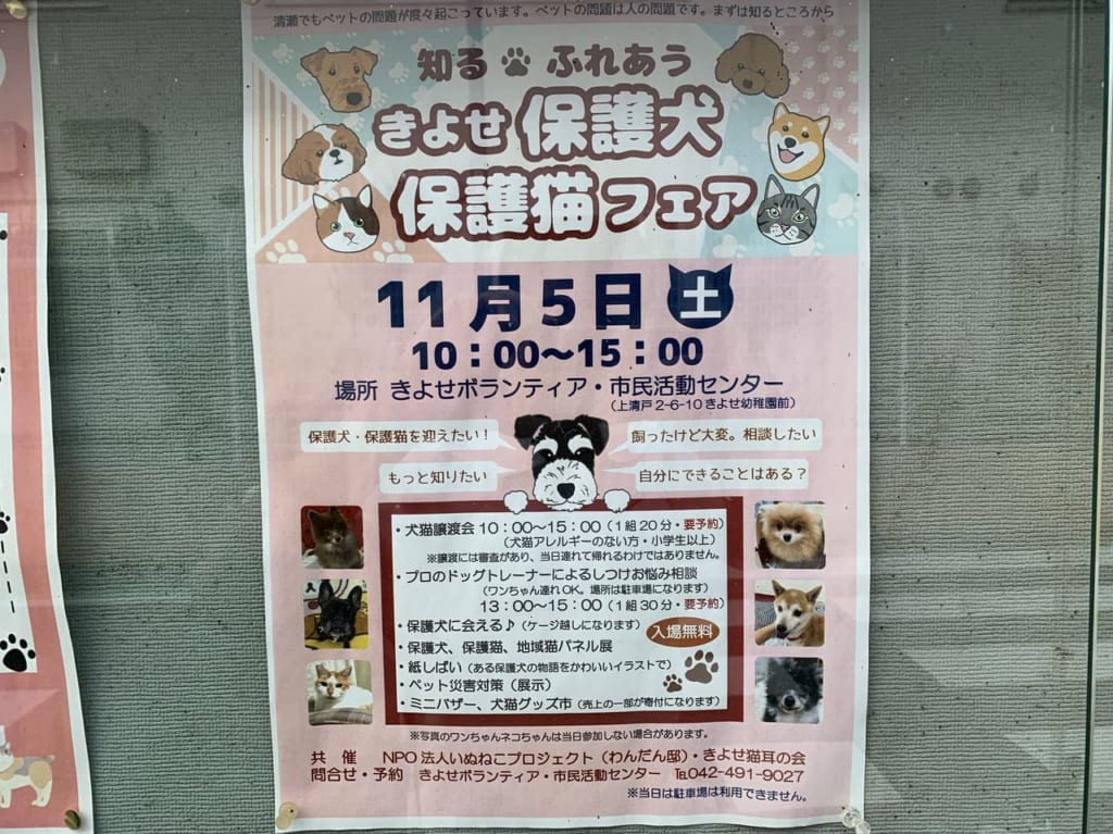 清瀬市　きよせ保護犬保護猫フェア