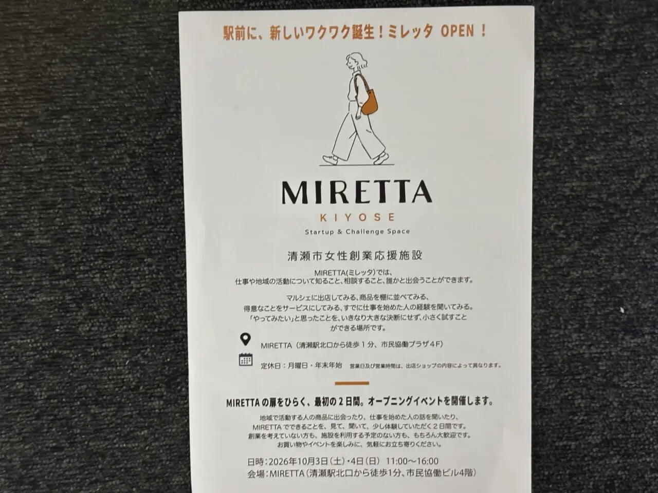 ミレッタ　開設